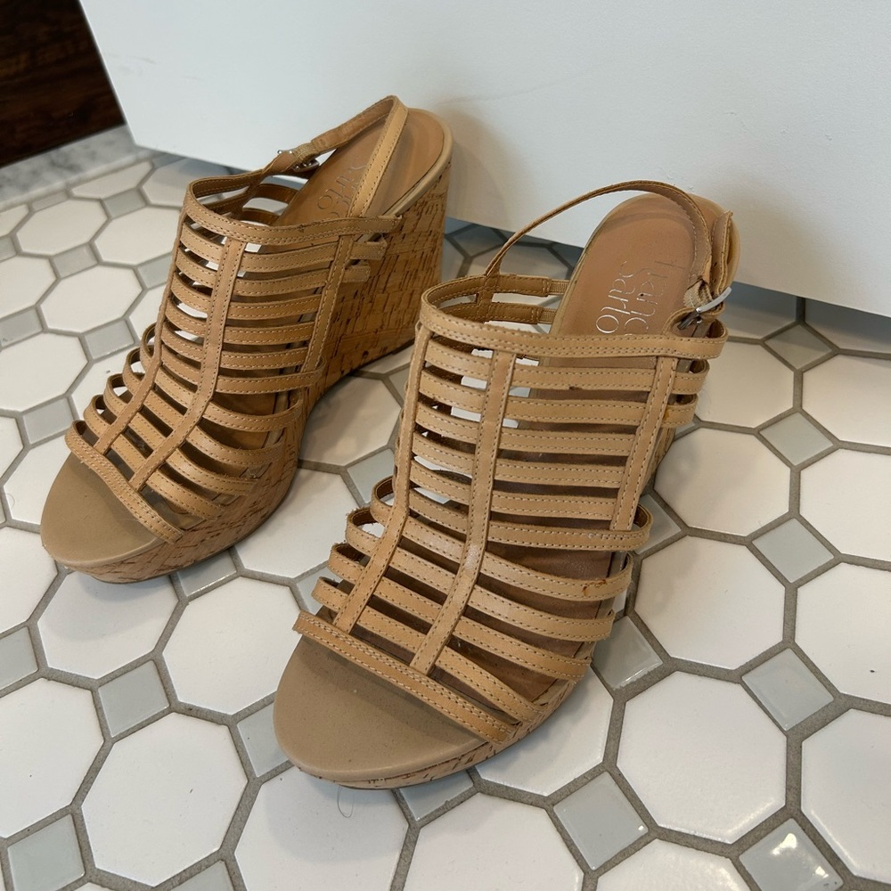 Franco Sarto Tan Wedge Sandals